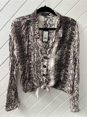 Dynamite Snake Print Button down Blouse